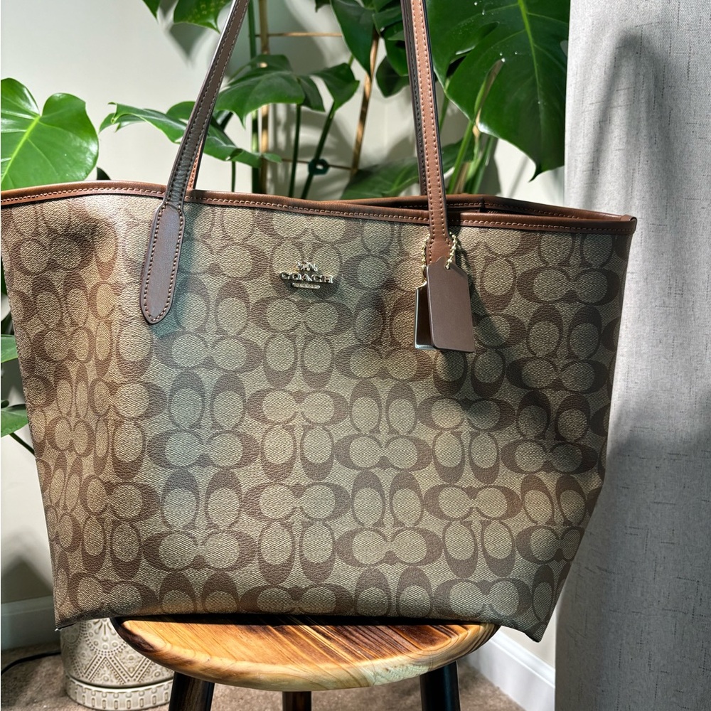 Coach Brown Monogram Tote Bag